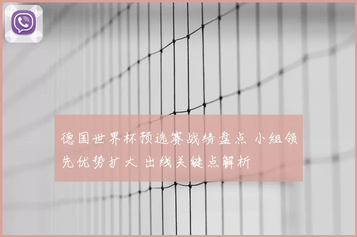 德国世界杯预选赛战绩盘点 小组领先优势扩大 出线关键点解析